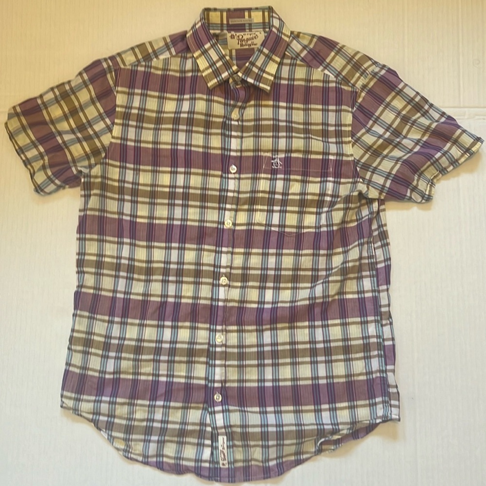 Penguin Heritage Slim Fit Size Medium plaid shirt